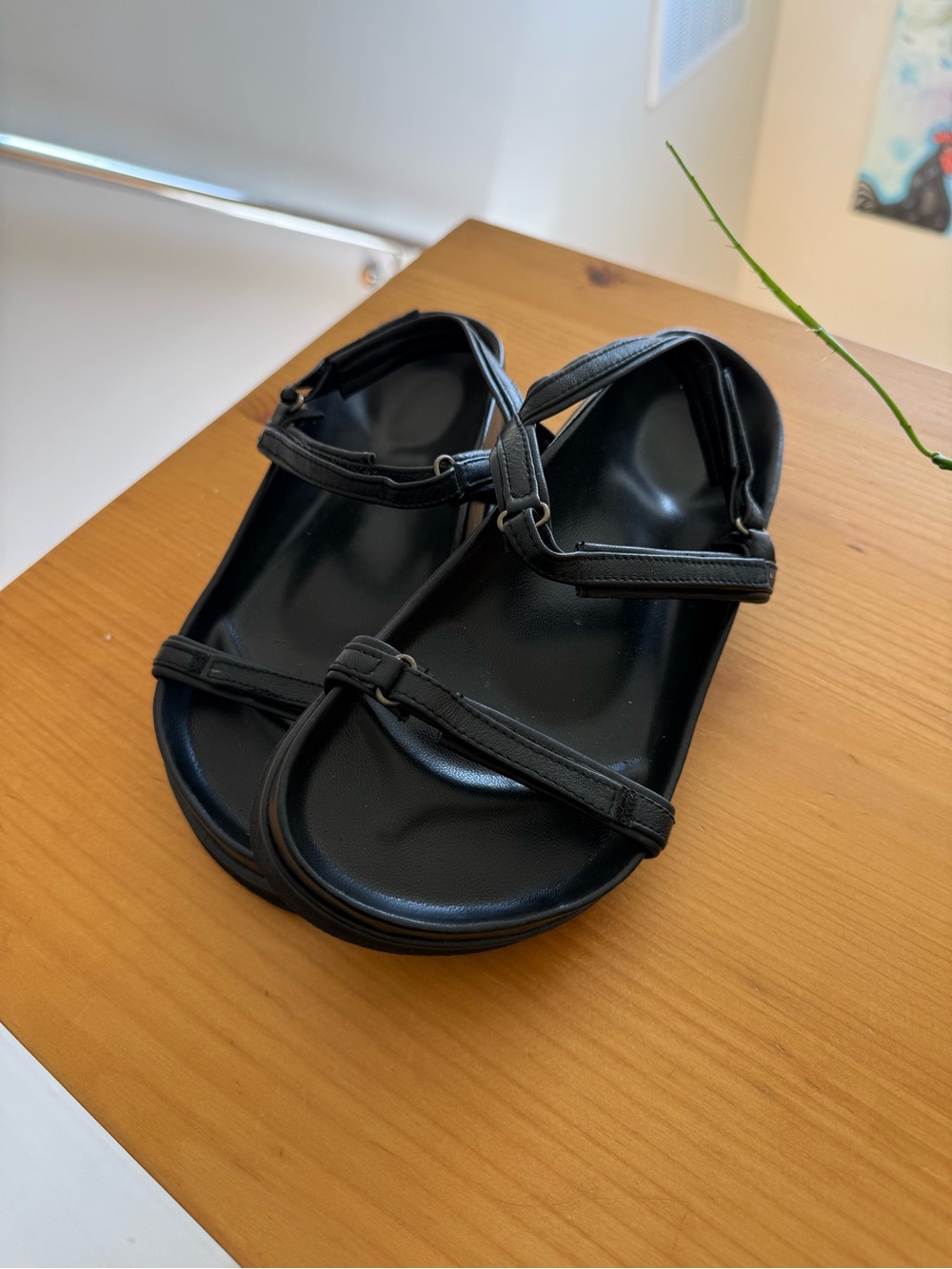 Women's Liberte Kyoto Black Strappy Sandals with Adjustable Ankles
